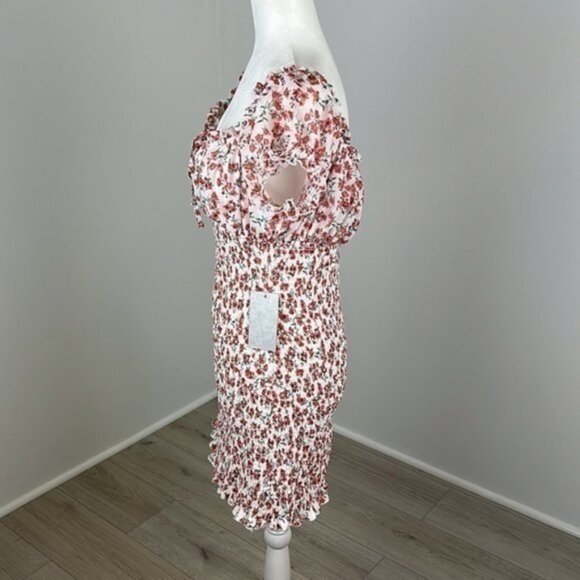 J for Justify Floral Ruched Mini Dress Size Large NWT - Picture 4 of 8